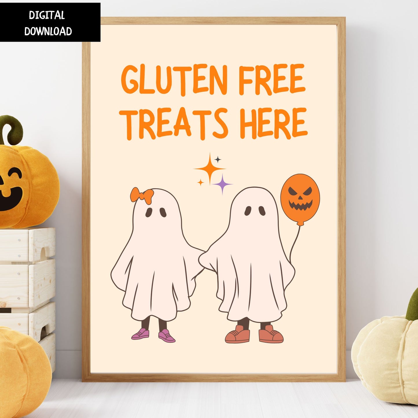 PRINTABLE "Gluten Free Treats Here" Halloween Sign