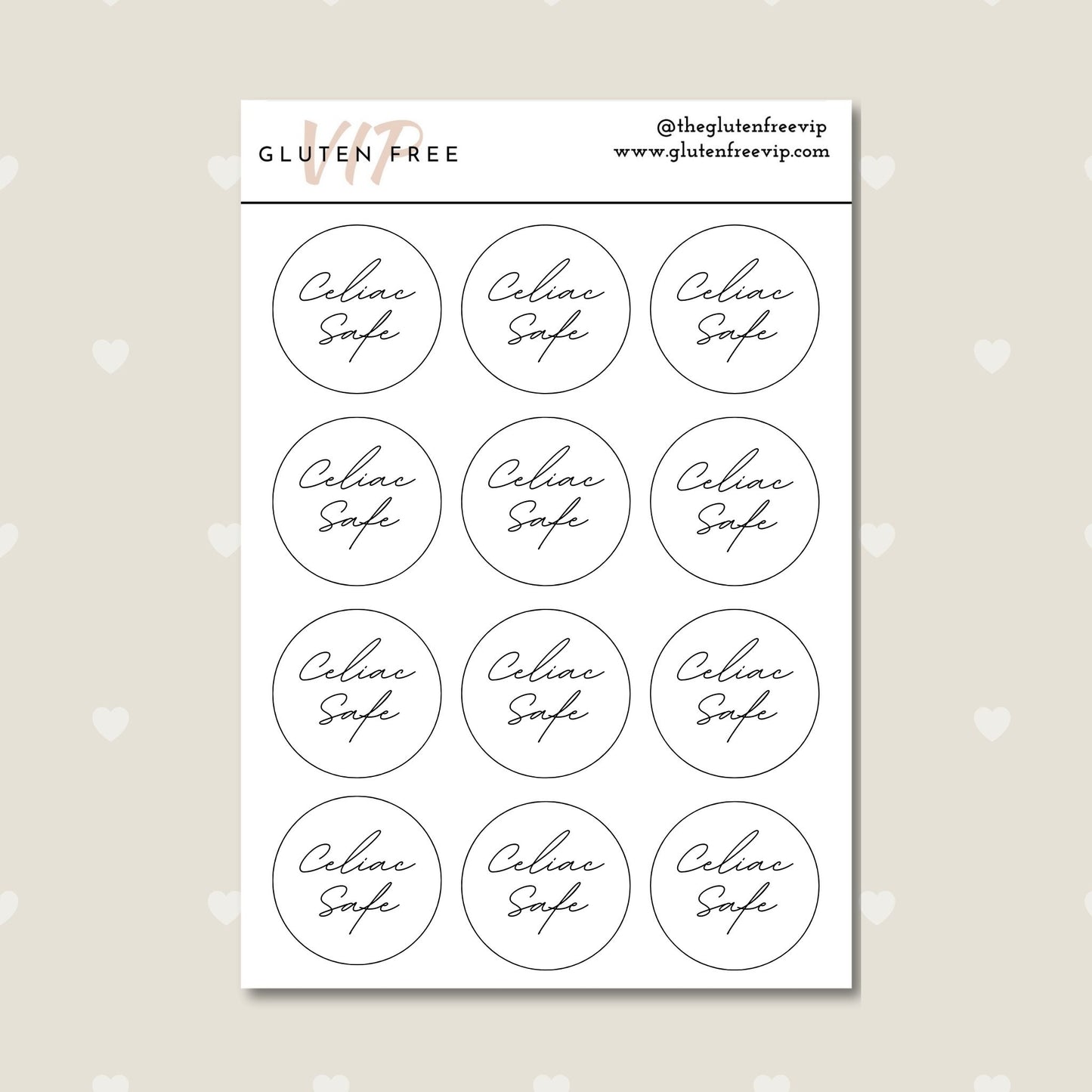 Celiac Safe Special Day Labels